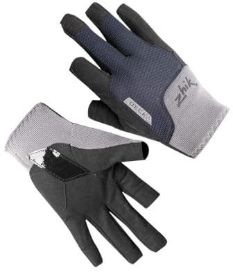 Zhik Half Finger Deck Sailing Gloves - Grey - Easy Stretch