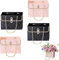 NADUSEP 4 Stück Blumen-Papierbox, Blumenstrauß-Aufbewahrungseimer, Floristen-Handtasche mit Metallkette, Blumenstrauß, Geschenkverpackung, für Abschlussfeier, Geburtstag, Muttertag (schwarz und rosa)