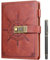 Kesote Lockable Notebook A5 Diary with Lock Leather Cover Lined Notebook for Personal Daily Arrangement Journaling Work Record 212 Pages (Brown)