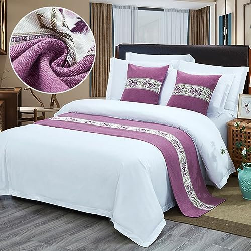 ASIAR Chemin de lit d'hôtel pour pied de lit, couvre-lit moderne, couvre-lit, écharpe, serviette pour chambre à coucher, salle de mariage, 50 x 240 cm pour lit de 1,8 m