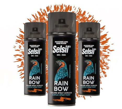 DETERMONDO 3 Bombolette di Vernice Spray Acrilica 400ml Bombolette Spray Colorate Multiuso per Interni ed Esterni (Ral 2004 Arancio Traffico)