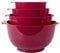 BoxedHome Deep Carmine Nesting Plastic Mixing Bowl Set with Pour Spout, Microwave and Dishwasher Safe, BPA Free Non-Slip Base, Set of 4 Size 1.7, 2.5, 3.5 and 4.5qt, Great for Prepping, Baking
