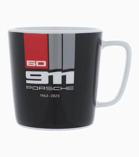 Porsche Sammlerbecher Nr. 5, 60Y 911 Keramik-Tasse, Schwarz, ca. 500 ml