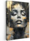 MuchoWow© Leinwand Groß 80x120 cm XXL Deko Schlafzimmer Aesthetic Leinwandbilder Wohnzimmer Gemälde Foto Geschenk Living Room Decoration Frau - Kunst - Gold - Abstrakt - Glamour