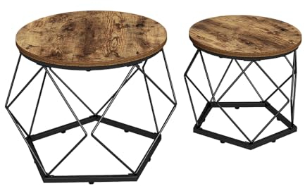 Vicco Couchtisch-Set Fyrk, 2-teiliger Sofatisch, Eiche rustikal, 50 x 40 cm 2 Teile