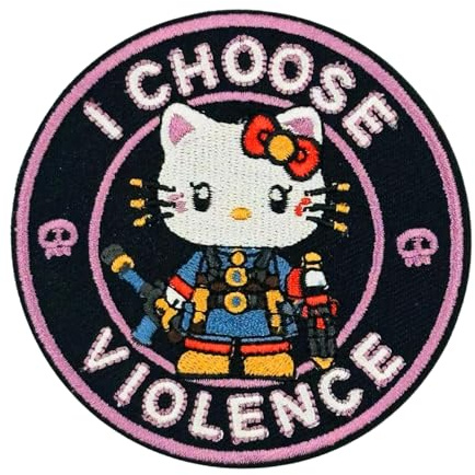 Lustiger taktischer Katzen-Aufnäher, I Choose Violence, bestickt, mit Klettverschluss, niedlicher Meme-Aufnäher, für Rucksäcke, Hundegeschirr, Armee-Westen, Turnbeutel, Hüte, Helme, 7,6 cm