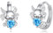VONALA Axolotl Creolen Ohrringe, 925 Sterling Silber Tier Schmuck mit Blau Zirkonia für Damen Mädchen Kinder (Axolotl-Blau)