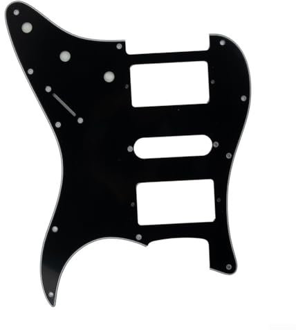 HSH 11-Loch-Gitarren-Pickguard für SQ-Gitarren, Schwarz Weiß, perfekter Ersatz, einfache Installation (schwarz)