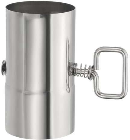 PATIKIL 2.36 Inch Stove Pipe with Damper, 1Pcs 304 Stainless Steel Thickened Tent Stove Chimney Pipe for Outdoor Camping Stove Vent Smoke Exhaust, 4.33 Inch Length