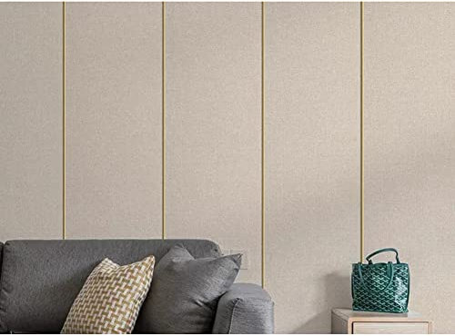 Papier peint en mousse à décoller et à coller - Tissu de lin imperméable - Panneau mural autocollant de 5 mm - Ignifuge - Insonorisant - Doux et anti-collision - Protection de meubles - Marron - 65 x