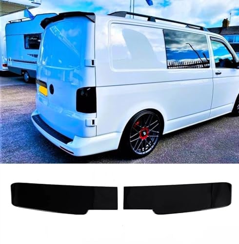 For Auto Perfectionists UK Rear Twin Barn Door Roof Spoiler Compatible With VW Transporter T6 2015-2024 ABS Carbon Fibre