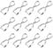 sourcing map 12Pcs Sterling Silver Bail Pinch Bail, 8mmx19mm Alloy Clip Clasps Clip Pendant Bail Connector Jewelry Findings for Bracelets Necklaces Making, Bright Silver