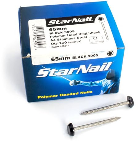 4.8mm Rapierstar StarNail Polymer Headed Nails - 65mm, Black