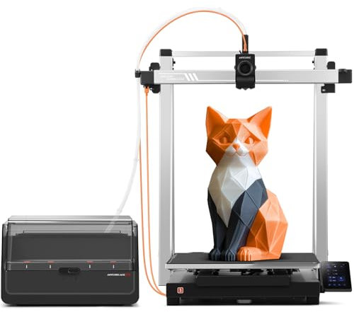 Anycubic Kobra 3 Max Combo 3D-Drucker Mehrfarbig, 420x420x500mm Druckgröße, 600 mm/s Schnelles Drucken, Trocknung Filament während des Drucks, Stabilere Konstruktion