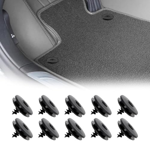10 Stück Auto-Fußmatten-Clips, drehbare Verschlussclips, Fußmattenhalter-Clips, Autoteppich-Clips, Fußstützen-Clips, Bodenmatten-Sicherungsset, geeignet für Auto, LKW, SUV, Wohnmobil, Van