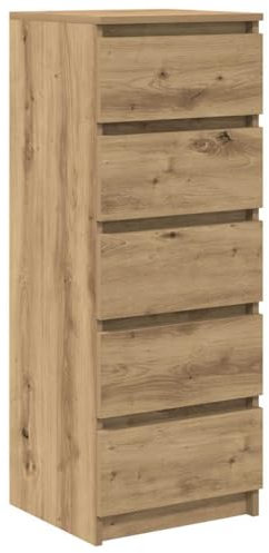 vidaXL Aparador con cajones Roble Artesanal 37,5x35x99 cm, Armario de Almacenamiento, Mueble aparador, Mueble de Pasillo, Mueble Buffet