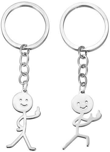 Ouligay 2 Stück Mittelfinger Schlüsselanhänger Lustig, Lustige Schlüsselanhänger Geschenke, Witzig Middle Finger Anhänger Gift Mittelfinger Geschenk für Paare Guten Freund Aprilscherz Halloween