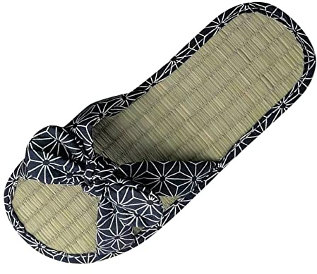 NaLatia Tongs pour Homme Et Femme, Pantoufles De Paille Été Bambou Flip Flops Sandales pour Adultes Chaussures De Plage Et Piscine pour Couple Claquettes Antidérapant Pantoufles Plat Léger