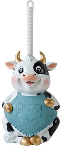 Ericetion Kompakte Toilettenbürste, Toilettenbürste, Badezimmer, Neuheit, Toilettenbürstenhalter, Cartoon-Frosch, Kuh, AFFE, Harz, Toilettenwäscher-Set, Kreative Toilettenbürste