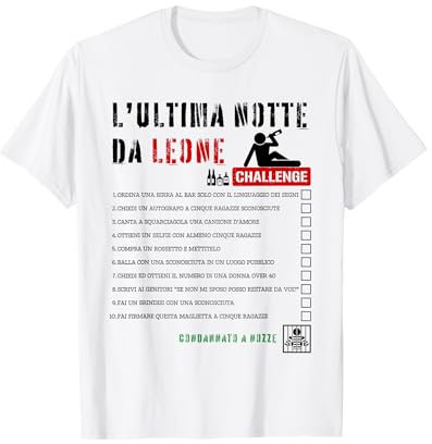 Addio al celibato sposo challenge divertente gioco penitenze Maglietta
