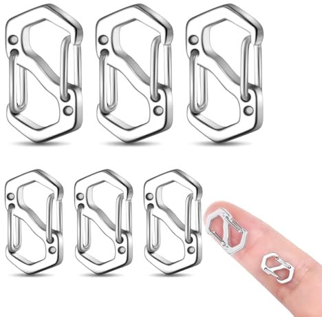 Barlone 6 Stück Armband Verschluss für Armbänder, Mini Karabiner, Doppelöffnungs Kettenverschluss Edelstahl, Armbandverschlüsse, Ketten Verschlüsse, Halsketten Verschluss (Silber, 11 mm und 16 mm)