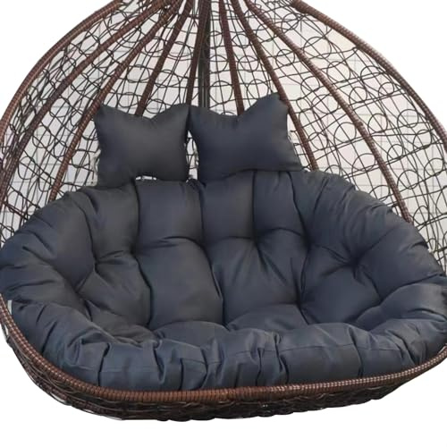 LSyySy Outdoor 2-Sitzer Eierstuhl Schaukel Kissen 2 Personen Hängende Ei Stuhl Kissen Doppel Hängekorb Stuhl Kissen Hängestuhl Kissen Ersatz (nur Kissen)