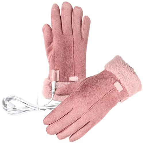 BESPORTBLE Beheizbare Handschuhe Für Damen Und Herren USB-thermohandschuhe Beheizbare Lederhandschuhe Warme Winterhandschuhe Winddichte Heizhandschuhe
