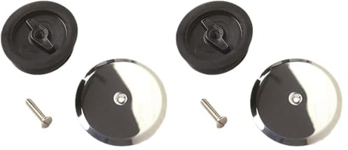 Tappo ad espansione da 100 mm per bagno e cucina a pozzetto sifone con coperchio acciaio cromato + vite chiusura ermetica (Confezione da 2)