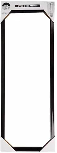 Riyashop Miroir de porte - Miroir à suspendre - Cadre - 35 x 95 cm - Noir