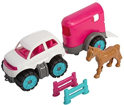 BIG Spielwarenfabrik 800055793 - BIG-Power Worker Mini Ponytransporter-Set Kinderspielzeug für Kinder ab 2 Jahren