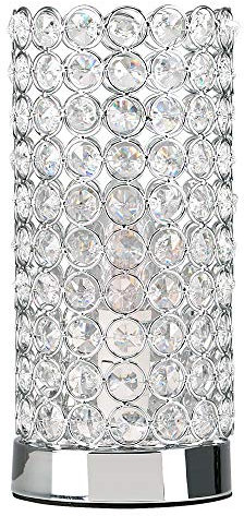 MiniSun | Modern Polished Chrome and Clear K9 Crystal Jewel Touch Table Lamp | Table Lamps, Home Décor & Improvement Essential | Includes 5W LED Bulb [3000K Warm White]