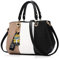 NICOLE & DORIS 2025 Neue Frauen Tasche Damen Leder Handtasche Mode Umhängetasche Mit Pompon abnehmbarem Schultergurt Handtasche Schwarz
