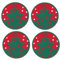 DOITOOL Filzuntersetzer für Weihnachten, rund, Weihnachtsbaum, Tassenmatte, Urlaubsuntersetzer, saugfähig, dekorativ für Getränke, Zuhause, Küche, Büro, 4 Stück (grün)