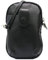 SH Leder Damen Umhängetasche Handytasche Multifunktion Geldbörse Beutel aus Echtleder Verstellbar Schultergurt Handy bis 7 Zoll 20x14cm Rose G345 (Schwarz)