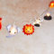 Lights4fun 16er LED Safari Lichterkette mit Filz Motiven Kinderzimmer Timer Batteriebetrieb LED Nachtlicht Kinder