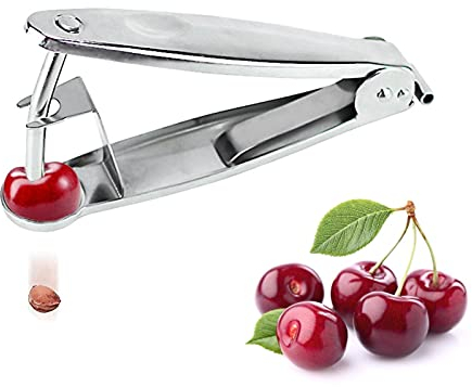 Cherry Pitter Tool Cherry Stoner Remover Made of Stainless Steel, Cherry and Olive Pitter Seed Remover Fruit Kernel Remover Coring Device for Red Dates, Green Dates, Cherries14x5.6x2.6cm