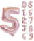 Trimming Shop 16-Inch Small Rose Gold Number 5 Foil Balloon - Reusable Air Fillable Digit 0-9 Foil Balloons for Birthday, Wedding, Anniversary, Celebration, Party Decorations Supplies