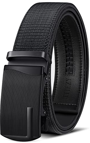 ITIEZY Herren Gürtel Mit Nylon Ratsche Automatikschließe - Business Anzug Ledergürtel Für Männer, 35mm Breit, 2 Stücke, Größe Angepasst