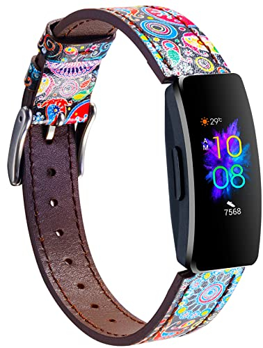Armband Kompatibel für Fitbit Inspire 3/Inspire 2/Inspire/Inspire HR Armband Leder, Nigaee Verstellbarer Sport Ersatzarmband für Damen Männer