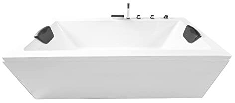 Basera® Badewanne Naxos mit Wasserfall, LED-Ambiente und Kopfstützen
