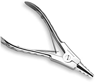 Paula & Fritz® Piercing Ring-Zange Öffnen Silber 145-mm Lang Chirurgenstahl 316L Ringöffner-Zange Klemm-Zange Schmuck-Pinzette Tool Halte-Zange