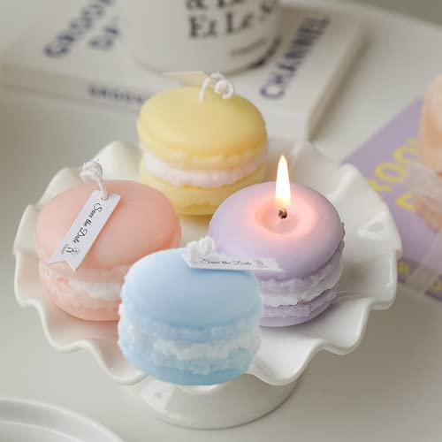 NatureMan4 Pack Macaron Duftkerze Set, Nette duftende Soja Kerzen für Geburtstag Hochzeit Feiertag Dekor Kerze (mehrfarbig)