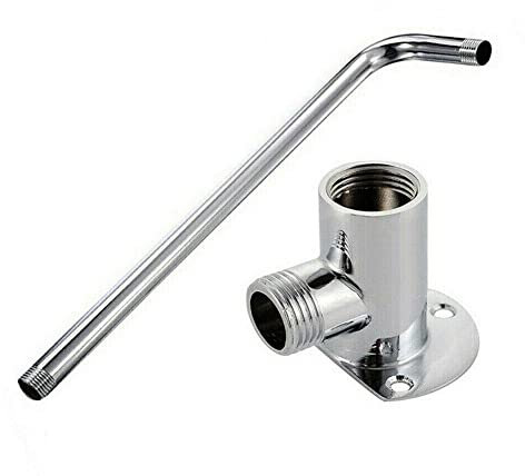 FUBESK Stainless Steel Shower Arm Bottom Hose Wall Mounted Shower Head Extension Arm for Bathroom Ceiling Shower Head Accessories