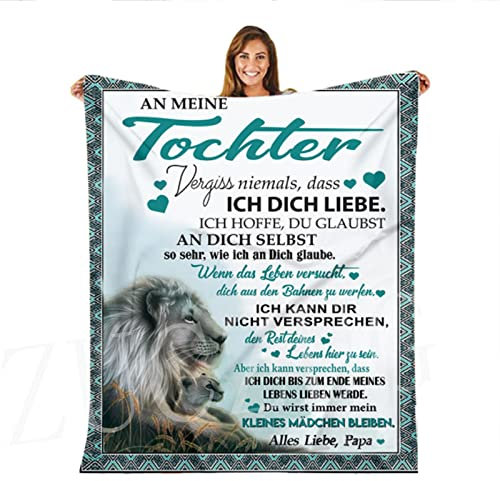 Kuscheldecke Flauschige Personalisierte Geschenke Decke für Meine Tochter von Papa, Super Weiche Luftpost Decke Positiv Ermutigen Sie Ihre tochter zur Liebe Geeignet für Sofa Reisen Geburtstags