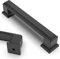 9BUILD 10 Pack 96mm Matte Black Cabinet Pulls - Kitchen Cabinet Handles - Zinc Alloy - Black
