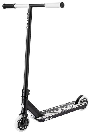 Chilli Pro Scooter™ Reaper Reloaded V2 | Das ORIGINAL | Direkt vom Hersteller | High-End Stuntscooter | Für Profi Rider| 120 mm PU Räder | Trick Roller für Kinder und Erwachsene | Farbe scharz/weiß