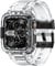 amBand Armband Kompatibel mit Apple Watch 9/8 45mm mit Schutzhülle, M1 Sport Serie Gehäuse Robust Hülle mit Band für iWatch Serie 9/8/7/SE/SE2/6/5/4/3/2/1 42mm 44 mm 45 mm Herren Transparent