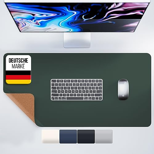 MYMIND® Schreibtischunterlage [Rutschfest] 80x40cm - Premium PU-Leder XXL Mauspad - Schreibunterlage für Homeoffice - Schreibtisch Unterlagenmatte wasserfest - Desk Mat - Schreibtisch Unterlage Büro