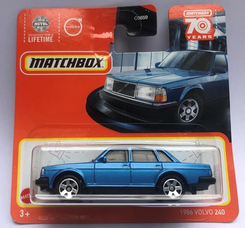 2023 Matchbox 1986 Volvo 240 Blau 99/100 (kurze Karte) HLC44