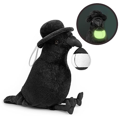 lilizzhoumax Fluoreszenz Krähe Kuscheltier Rabe 16cm/6Zoll Tier Rabe Plüschtier Kawaii Vogel Spielzeug Wilde Tiere Geschenk für Jungen Mädchen Kinder Schwarz
